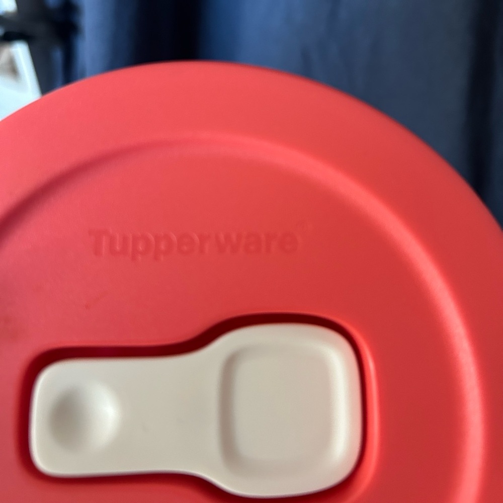 Tupperware Set with Coral soup cup and Navy Containers - Picture 7 of 11